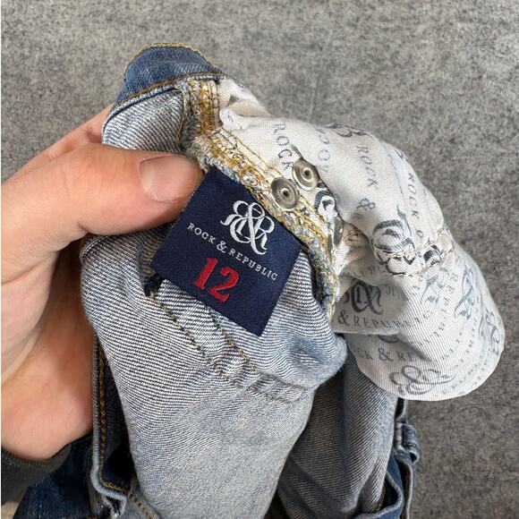 Rook & Republic Cutoff Shorts Womens Size 12 Blue Studded Distressed Streetwear - Picture 7 of 8